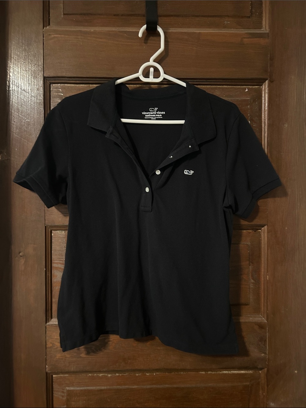 Vineyard Vines Women’s Black Short Sleeve Button-Down Heritage Polo